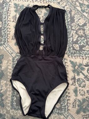 ParkerMay designs dance leotard competition base mesh black sz AS